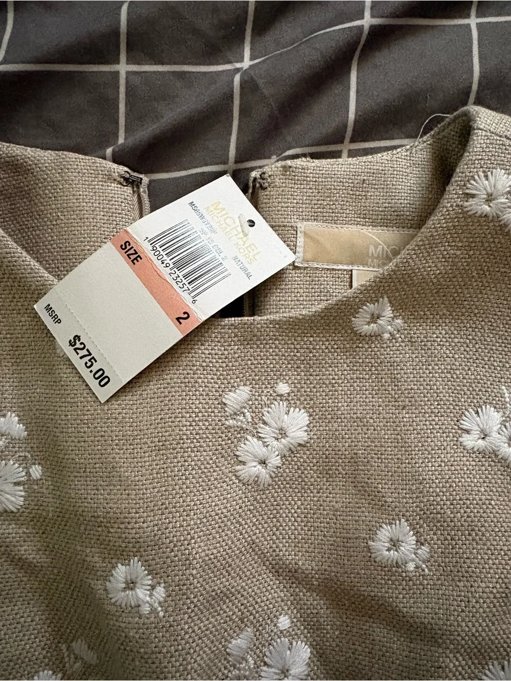 Michael Kors - Floral Embroidered Linen-blend Sheath Dress